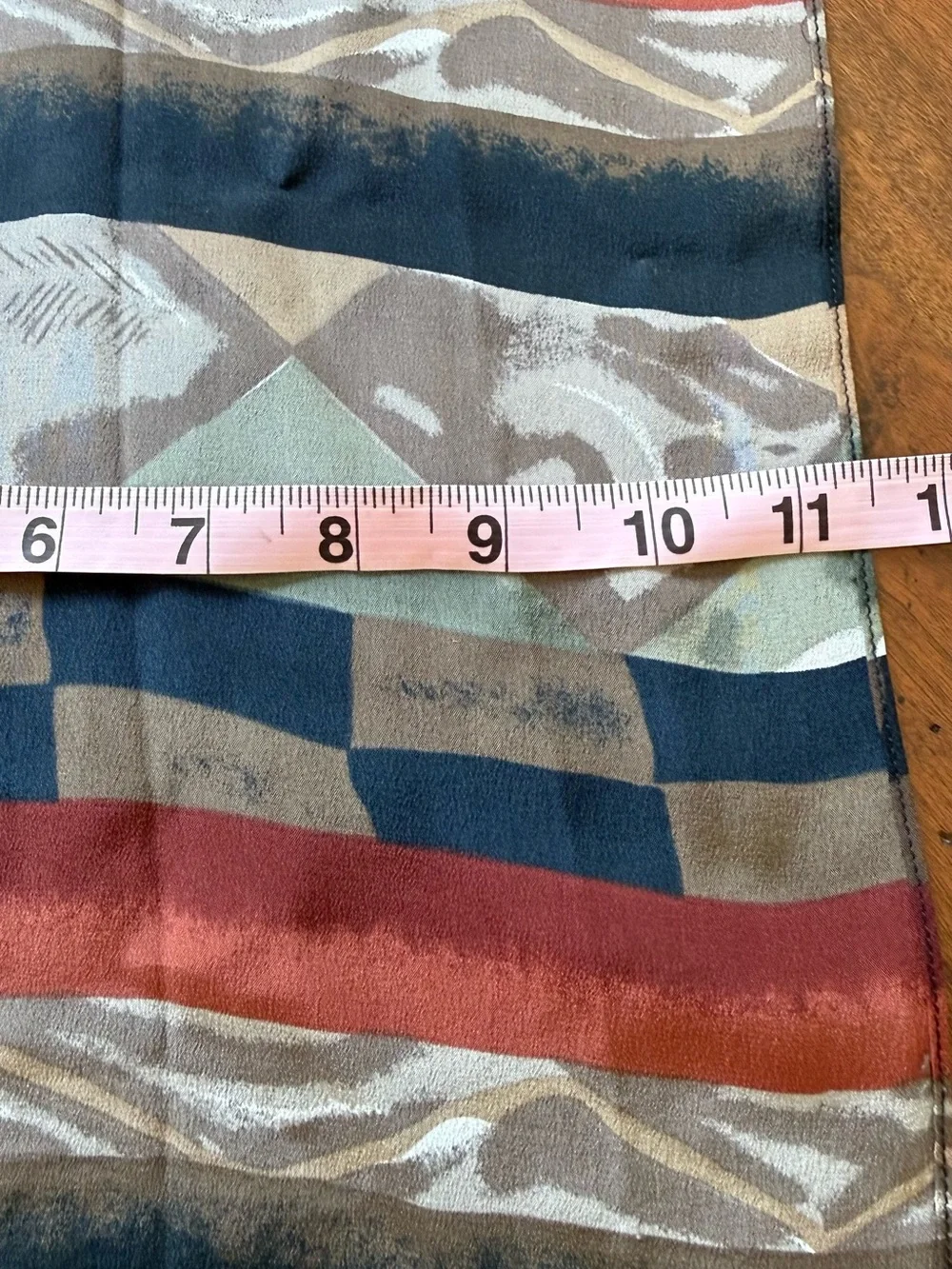 Vintage Travis Ayer's 100% Silk Striped Multi-Color Scarf